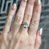 3.29CT MOVAL MONTANA SAPPHIRE, BICOLOR AQUA BLUE-GREEN AND WHITE, 11.81X7.32X4.95MM, UNTREATED