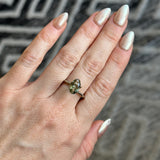 2.21CT MOVAL MONTANA SAPPHIRE, OLIVE GREEN AND GOLD, UNTREATED, 10.70X6.58X3.98MM