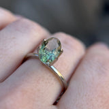 2.21CT MOVAL MONTANA SAPPHIRE, OLIVE GREEN AND GOLD, UNTREATED, 10.70X6.58X3.98MM