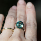 7.19CT OVAL MADAGASCAR SAPPHIRE, LIGHT-MEDIUM TEAL BLUE GREEN, 12.10X9.73X7.55MM - APPRAISED STONE