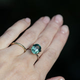 7.19CT OVAL MADAGASCAR SAPPHIRE, LIGHT-MEDIUM TEAL BLUE GREEN, 12.10X9.73X7.55MM - APPRAISED STONE