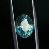 7.19CT OVAL MADAGASCAR SAPPHIRE, LIGHT-MEDIUM TEAL BLUE GREEN, 12.10X9.73X7.55MM - APPRAISED STONE