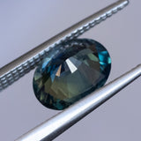 2.55CT OVAL MADAGASCAR SAPPHIRE, BLUE WITH TEAL AND BLUE-GREY, 9.71X7.53X4.83MM EARLY ACCESS