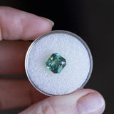 3.08CT SQUARE MADAGASCAR RADIANT CUT SAPPHIRE, MEDIUM TEAL BLUE GREEN, 7.58X7.72X5.72MM EARLY ACCESS