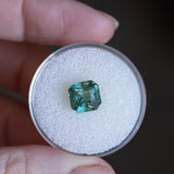3.08CT SQUARE MADAGASCAR RADIANT CUT SAPPHIRE, MEDIUM TEAL BLUE GREEN, 7.58X7.72X5.72MM EARLY ACCESS