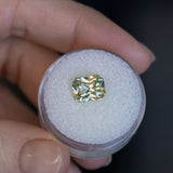 3.14CT RADIANT CUT MADAGASCAR SAPPHIRE, MINTY LIGHT GREEN/GREY, 8.90X6.95X5.14MM EARLY ACCESS