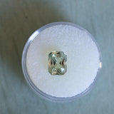 3.14CT RADIANT CUT MADAGASCAR SAPPHIRE, MINTY LIGHT GREEN/GREY, 8.90X6.95X5.14MM EARLY ACCESS