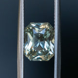 3.14CT RADIANT CUT MADAGASCAR SAPPHIRE, MINTY LIGHT GREEN/GREY, 8.90X6.95X5.14MM EARLY ACCESS
