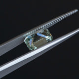 3.14CT RADIANT CUT MADAGASCAR SAPPHIRE, MINTY LIGHT GREEN/GREY, 8.90X6.95X5.14MM EARLY ACCESS