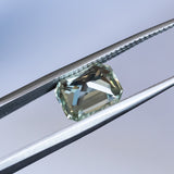 3.14CT RADIANT CUT MADAGASCAR SAPPHIRE, MINTY LIGHT GREEN/GREY, 8.90X6.95X5.14MM EARLY ACCESS