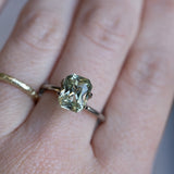 3.14CT RADIANT CUT MADAGASCAR SAPPHIRE, MINTY LIGHT GREEN/GREY, 8.90X6.95X5.14MM EARLY ACCESS