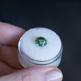 3.03CT OVAL MADAGASCAR SAPPHIRE, PARTI TEAL GREEN YELLOW, 8.09X7.33X6.30MM, UNTREATED