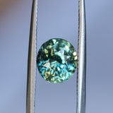 3.03CT OVAL MADAGASCAR SAPPHIRE, PARTI TEAL GREEN YELLOW, 8.09X7.33X6.30MM, UNTREATED