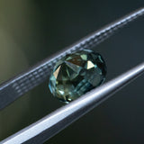 3.03CT OVAL MADAGASCAR SAPPHIRE, PARTI TEAL GREEN YELLOW, 8.09X7.33X6.30MM, UNTREATED