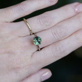 3.03CT OVAL MADAGASCAR SAPPHIRE, PARTI TEAL GREEN YELLOW, 8.09X7.33X6.30MM, UNTREATED