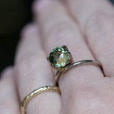 3.03CT OVAL MADAGASCAR SAPPHIRE, PARTI TEAL GREEN YELLOW, 8.09X7.33X6.30MM, UNTREATED