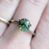 3.03CT OVAL MADAGASCAR SAPPHIRE, PARTI TEAL GREEN YELLOW, 8.09X7.33X6.30MM, UNTREATED