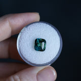3.03CT ELONGATED CUSHION MADAGASCAR SAPPHIRE, PARTI DEEP TEAL BLUE AND GREEN, 8.30X7.40X5.28MM, UNTREATED EARLY ACCESS