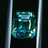 3.03CT ELONGATED CUSHION MADAGASCAR SAPPHIRE, PARTI DEEP TEAL BLUE AND GREEN, 8.30X7.40X5.28MM, UNTREATED EARLY ACCESS