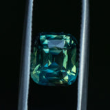 3.03CT ELONGATED CUSHION MADAGASCAR SAPPHIRE, PARTI DEEP TEAL BLUE AND GREEN, 8.30X7.40X5.28MM, UNTREATED EARLY ACCESS