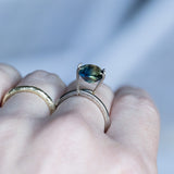3.03CT ELONGATED CUSHION MADAGASCAR SAPPHIRE, PARTI DEEP TEAL BLUE AND GREEN, 8.30X7.40X5.28MM, UNTREATED EARLY ACCESS