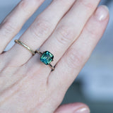 3.03CT ELONGATED CUSHION MADAGASCAR SAPPHIRE, PARTI DEEP TEAL BLUE AND GREEN, 8.30X7.40X5.28MM, UNTREATED EARLY ACCESS