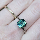 3.03CT ELONGATED CUSHION MADAGASCAR SAPPHIRE, PARTI DEEP TEAL BLUE AND GREEN, 8.30X7.40X5.28MM, UNTREATED EARLY ACCESS
