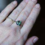 3.03CT ELONGATED CUSHION MADAGASCAR SAPPHIRE, PARTI DEEP TEAL BLUE AND GREEN, 8.30X7.40X5.28MM, UNTREATED EARLY ACCESS