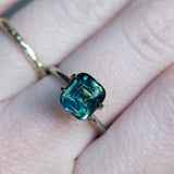 3.03CT ELONGATED CUSHION MADAGASCAR SAPPHIRE, PARTI DEEP TEAL BLUE AND GREEN, 8.30X7.40X5.28MM, UNTREATED EARLY ACCESS