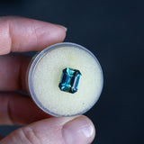 3.12CT EMERALD CUT MADAGASCAR SAPPHIRE, PARTI DEEP BLUE AND GREEN, 9.38X7.61X4.86MM