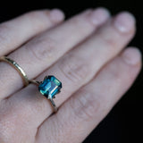 3.12CT EMERALD CUT MADAGASCAR SAPPHIRE, PARTI DEEP BLUE AND GREEN, 9.38X7.61X4.86MM