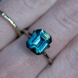 3.12CT EMERALD CUT MADAGASCAR SAPPHIRE, PARTI DEEP BLUE AND GREEN, 9.38X7.61X4.86MM