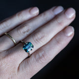 3.12CT EMERALD CUT MADAGASCAR SAPPHIRE, PARTI DEEP BLUE AND GREEN, 9.38X7.61X4.86MM