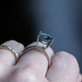 3.12CT EMERALD CUT MADAGASCAR SAPPHIRE, PARTI DEEP BLUE AND GREEN, 9.38X7.61X4.86MM