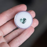 3.14CT BRILLIANT HEART MONTANA SAPPHIRE, AQUA BLUE GREEN, 9.14X4.98MM, UNTREATED