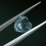3.14CT BRILLIANT HEART MONTANA SAPPHIRE, AQUA BLUE GREEN, 9.14X4.98MM, UNTREATED