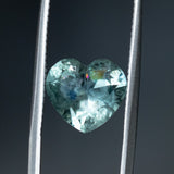 3.14CT BRILLIANT HEART MONTANA SAPPHIRE, AQUA BLUE GREEN, 9.14X4.98MM, UNTREATED