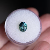 1.98CT OVAL PRECISION CUT MONTANA SAPPHIRE, OCEAN BLUE TEAL, 7.8X6.5MM