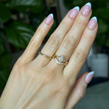 1.01ct GIA Natural Oval Diamond and Princess Cut Diamond Rapids Low Profile Ring in 18k Yellow Gold