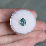 2.23CT PEAR MONTANA SAPPHIRE, PARTI MINTY TEAL, 9X7.4MM, UNTREATED