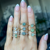 1.34ct Round Teal Montana Sapphire Scallop Cup Solitaire in 14k Yellow Gold