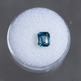 2.03CT EMERALD CUT MONTANA SAPPHIRE, BI-COLOR PARTI ROYAL BLUE WHITE, 6.90X5.68X4.73MM