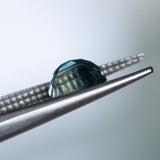 2.03CT EMERALD CUT MONTANA SAPPHIRE, BI-COLOR PARTI ROYAL BLUE WHITE, 6.90X5.68X4.73MM