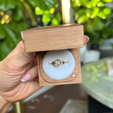 1.05ct GIA Antique Old European Cut Diamond and Trillion Madagascar Sapphire Antique Style Compass Set Low Profile Ring with Milgrain in 18k Yellow Gold