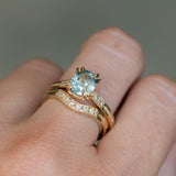 2.16ct Untreated Malawi Cushion Cut Sapphire and Diamond Vintage Cathedral Four Prong Ring in 14k Yellow Gold (Copy)