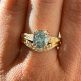 Curved Vintage Milgrain Diamond Band