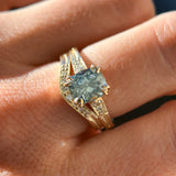 Curved Vintage Milgrain Diamond Band