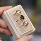 1.75ct Icy Rosecut Diamond 6-Prong Low Profile Ring with Evergreen Carved Band in 14K Yellow Gold