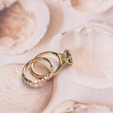 2.09ct Precision Cut Teal Montana Sapphire Four Prong Hidden Halo Solitaire in 18k Yellow Gold