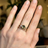 Antique Inspired Three Stone Diamond Band - Setting